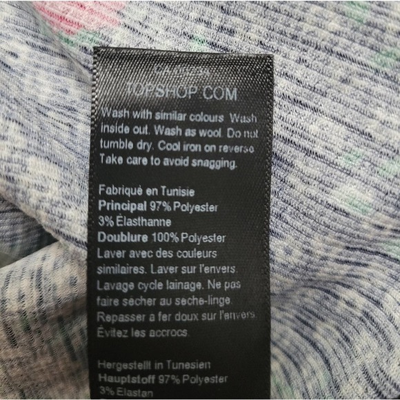 NWT TOPSHOP Double - V Long Sleeve Jersey Minidress in Multi Size 4 - Picture 6 of 10